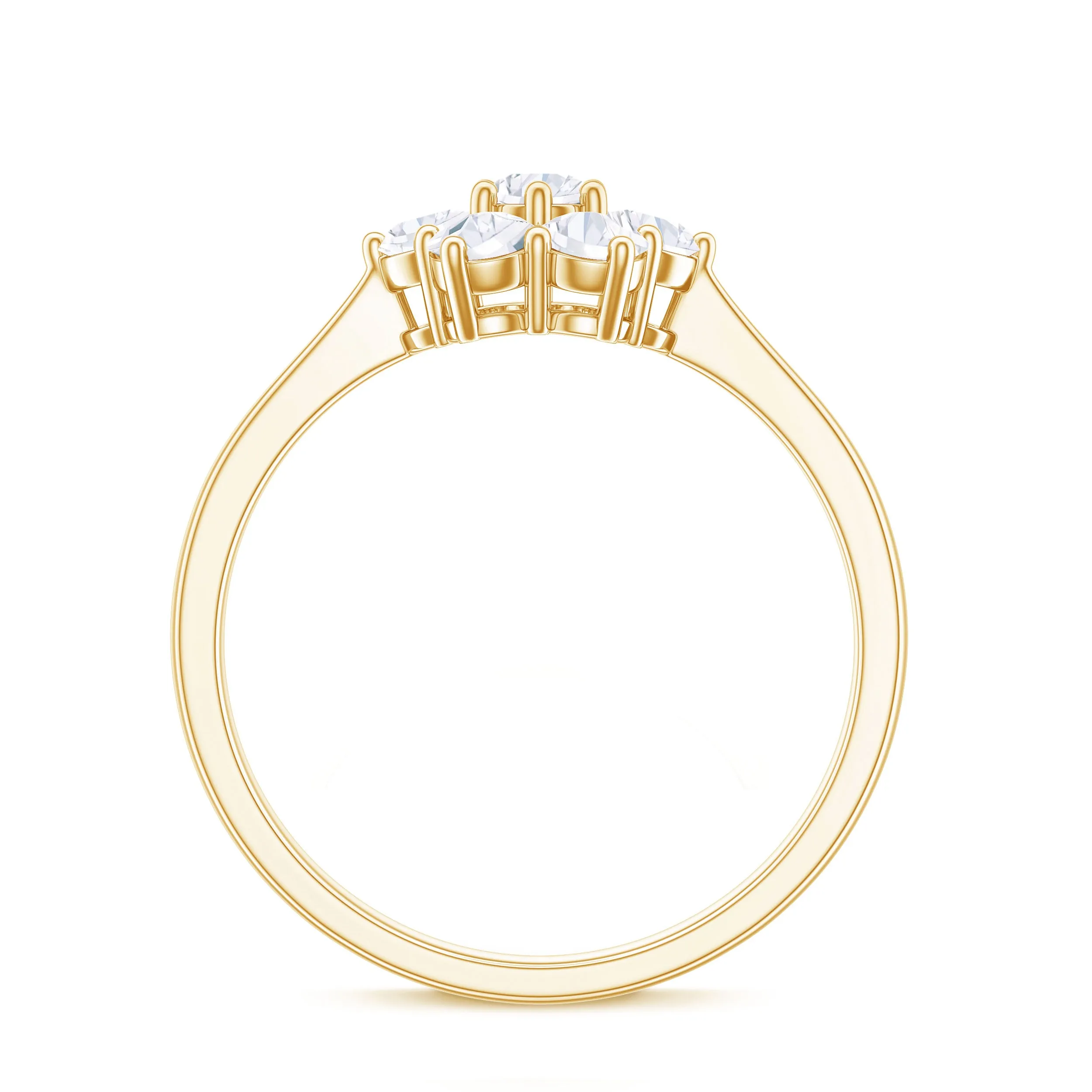1 CT Round Shape Diamond Cluster Flower Ring
