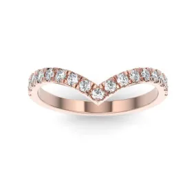 14k Gold and Diamond Chevron Ring