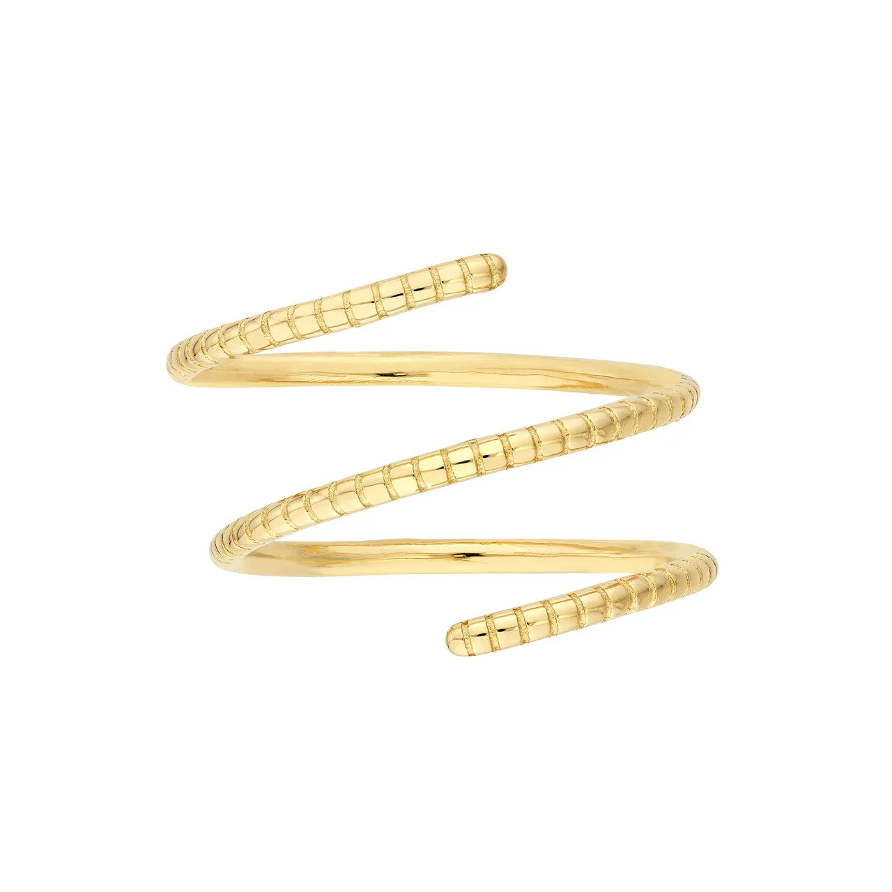 14k Yellow Gold Textured Wrap Ring