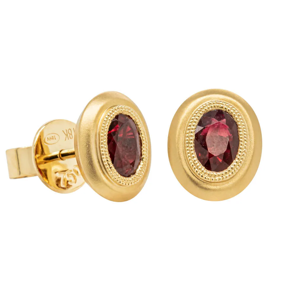 18ct Yellow Gold Ruby Earrings