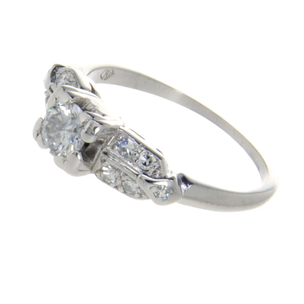 1950s Platinum Diamond Wedding Set