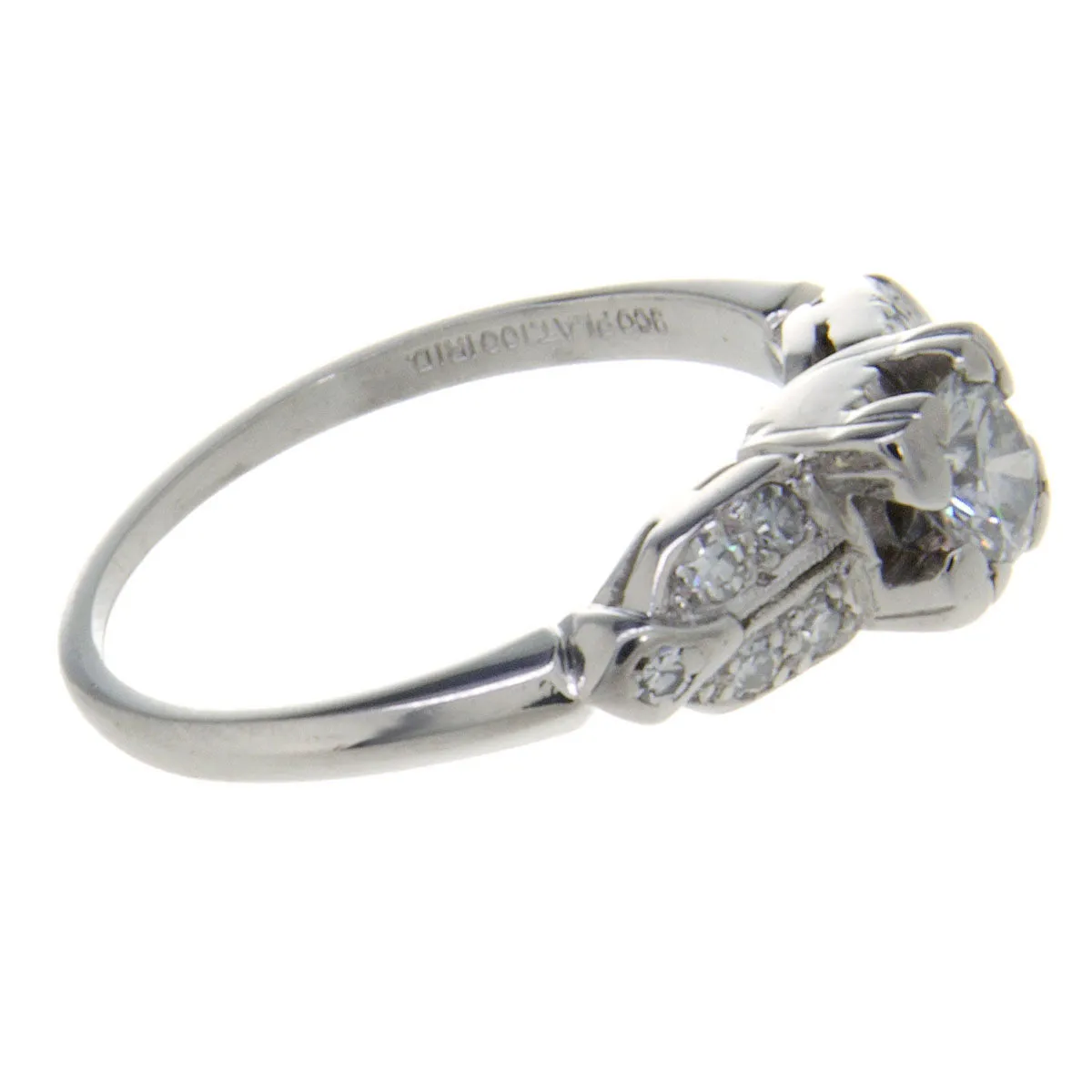 1950s Platinum Diamond Wedding Set