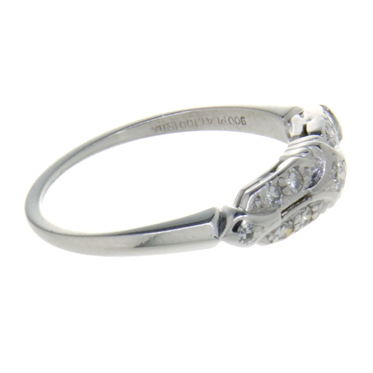 1950s Platinum Diamond Wedding Set