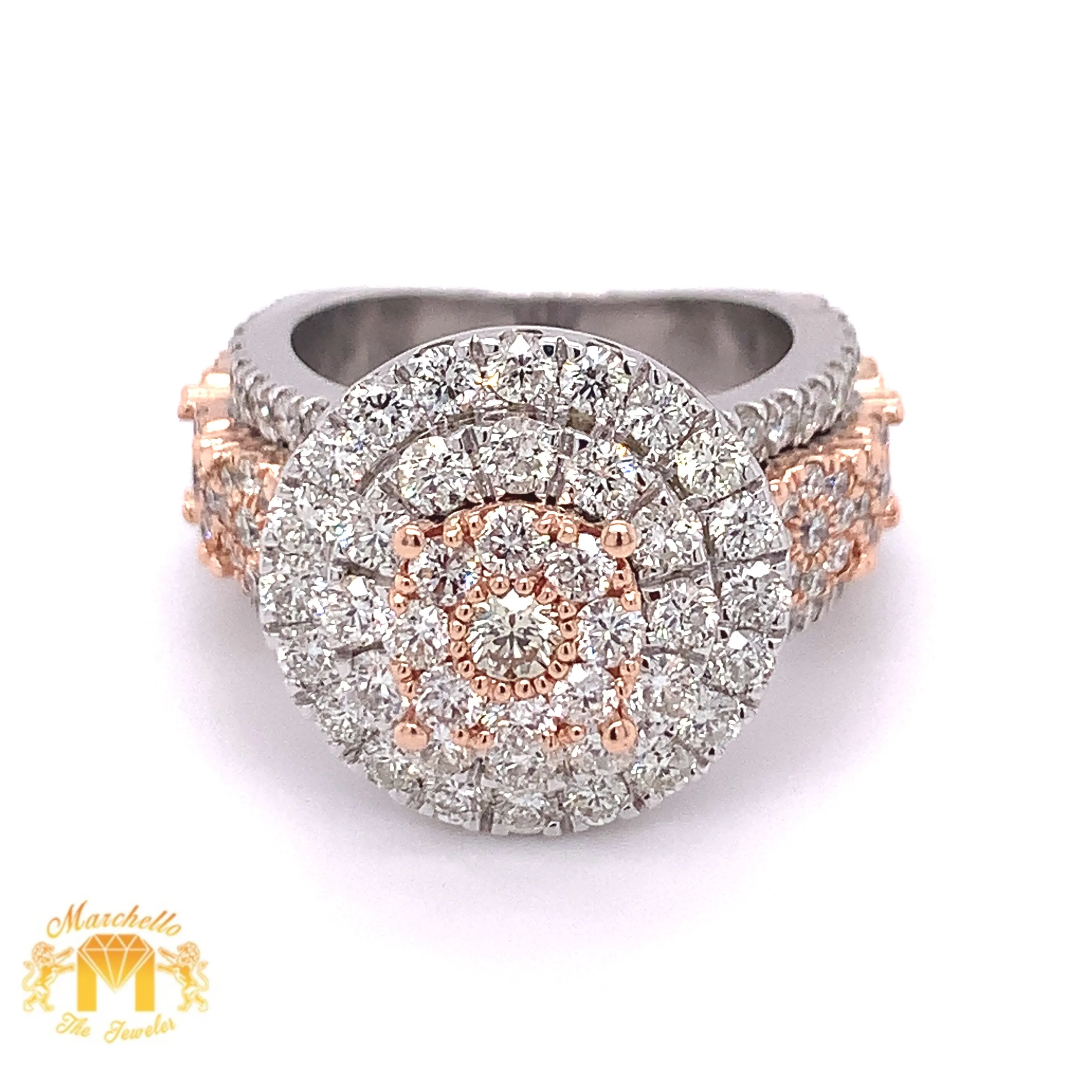 4.42ct Diamond and 14k Gold Monster #16 Ring