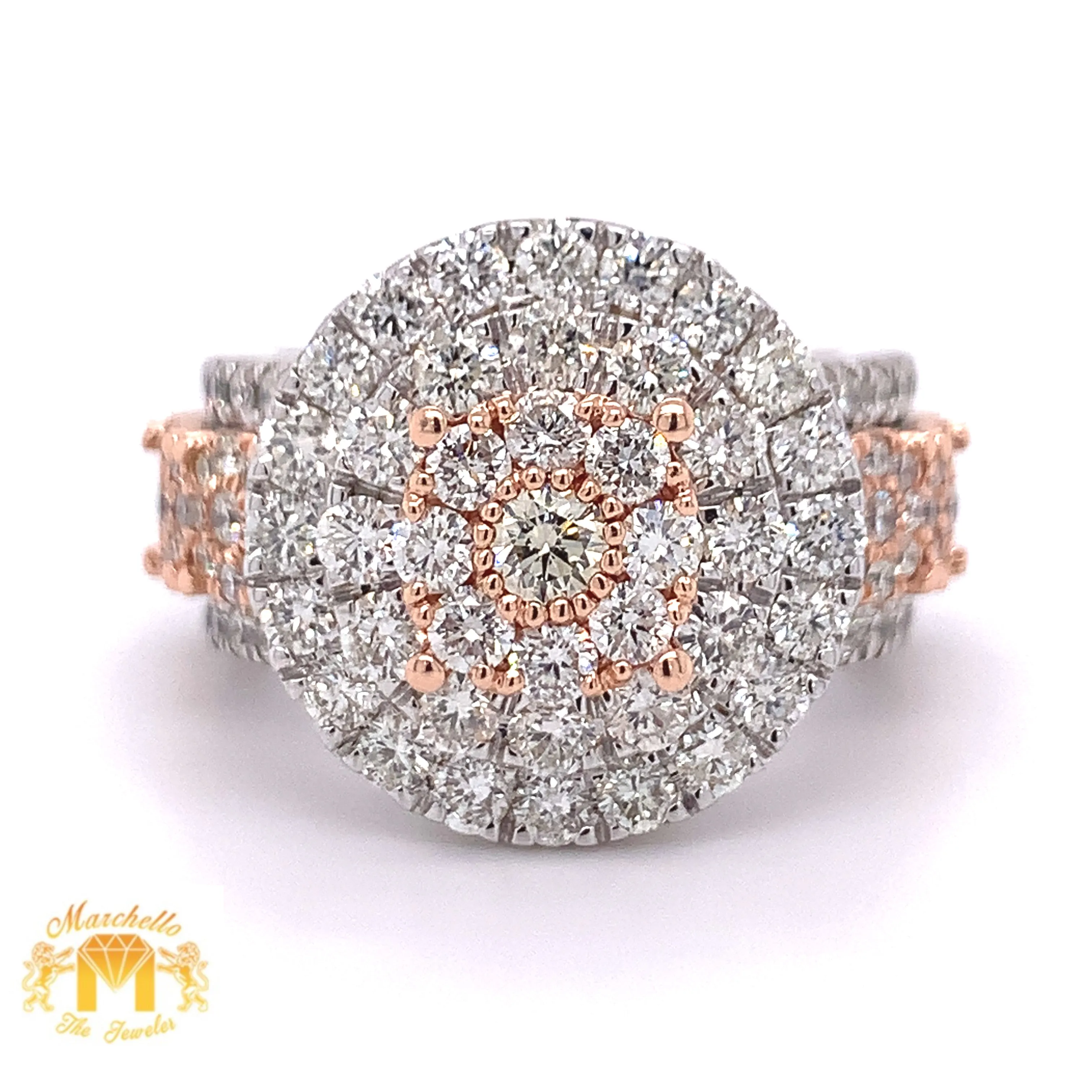4.42ct Diamond and 14k Gold Monster #16 Ring