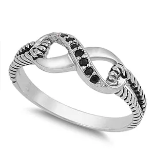 925 Sterling Silver Infinity Ring With CZ