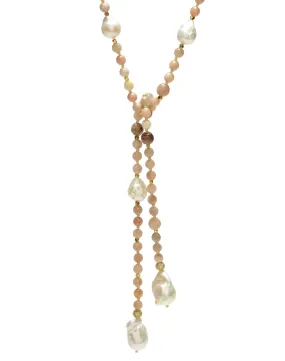 Alice Lariat - pink/moonstone