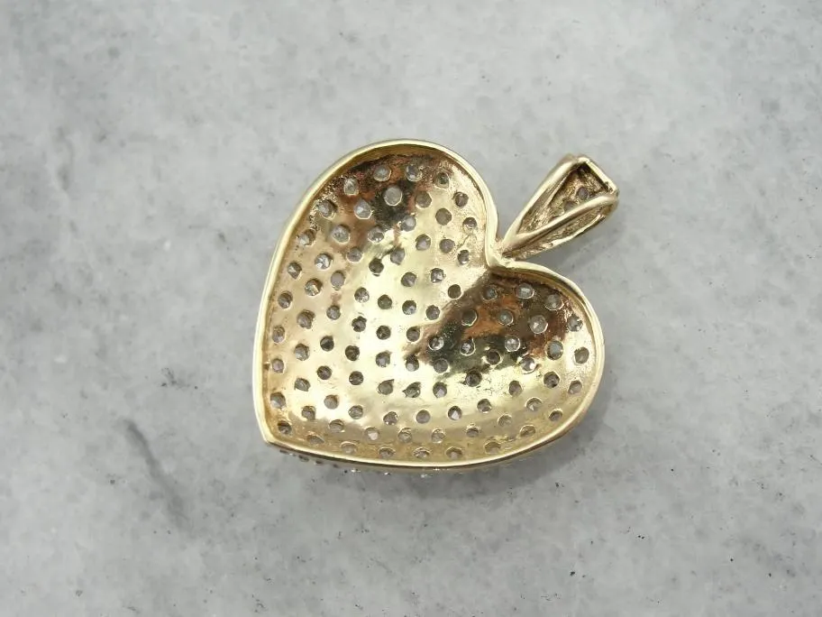 American Eagle and Diamond Heart Pendant