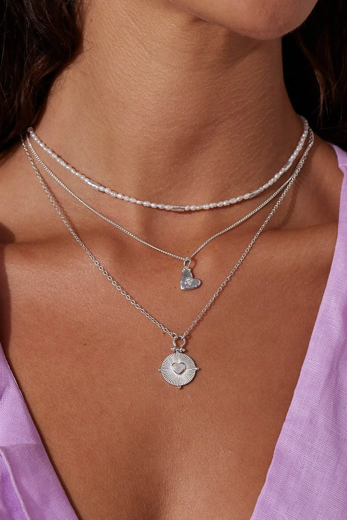 Amor Silver Moonstone Necklace