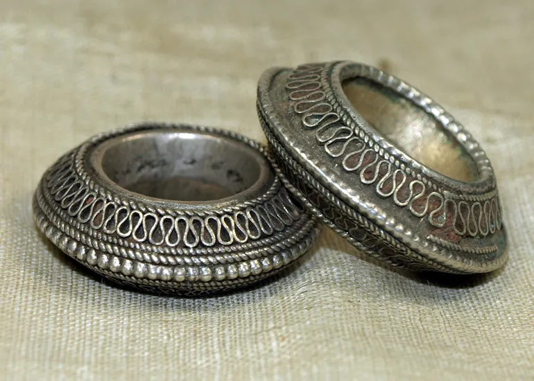 Antique Heavy Silver Wedding Ring, Ethiopia