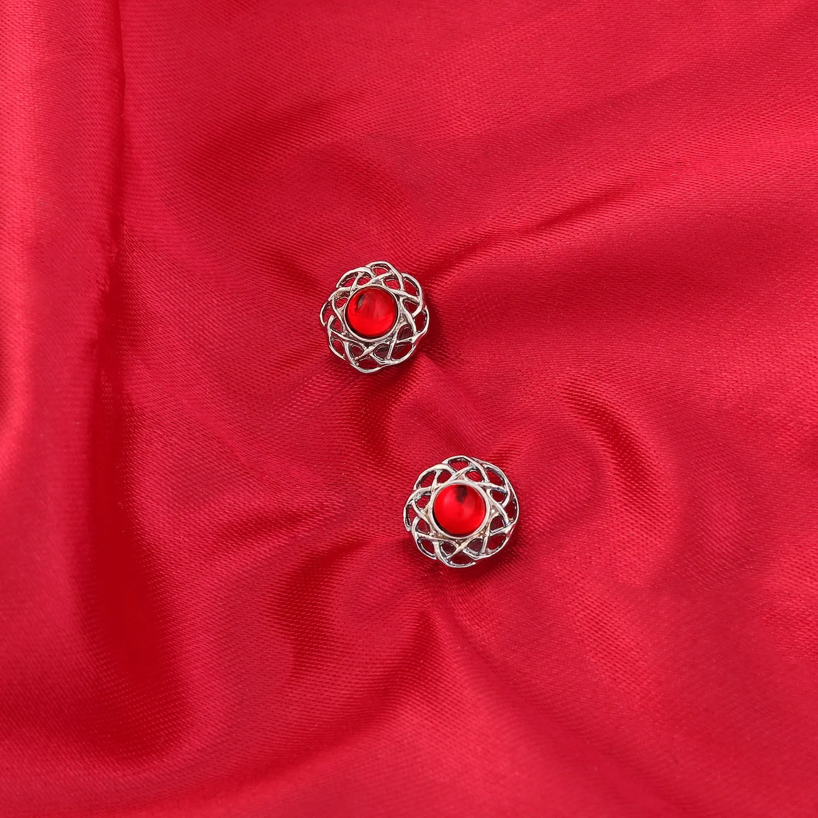 Art Pewter Birthstone Earrings July