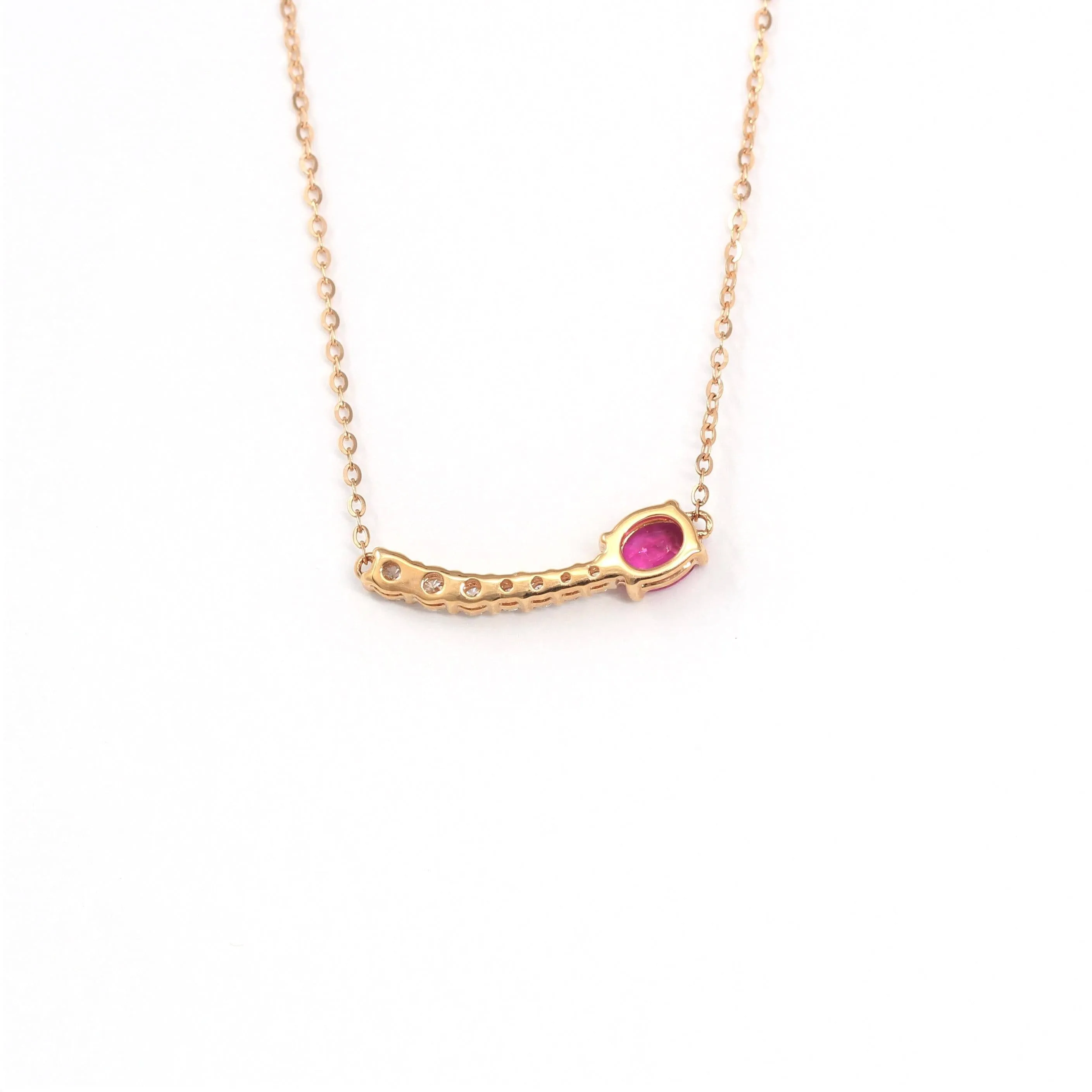 Baikalla™ "Shooting Star" 18K Rose Gold & Ruby Shooting Star .14 CTW Diamond Pendant Necklace