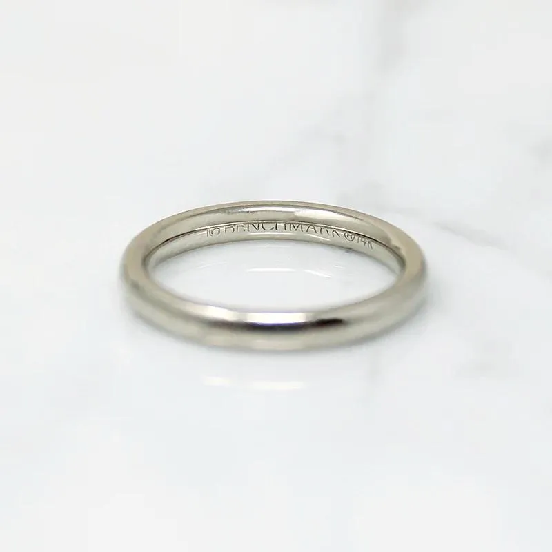 Curvy White Gold Wedding Band by Benchmark