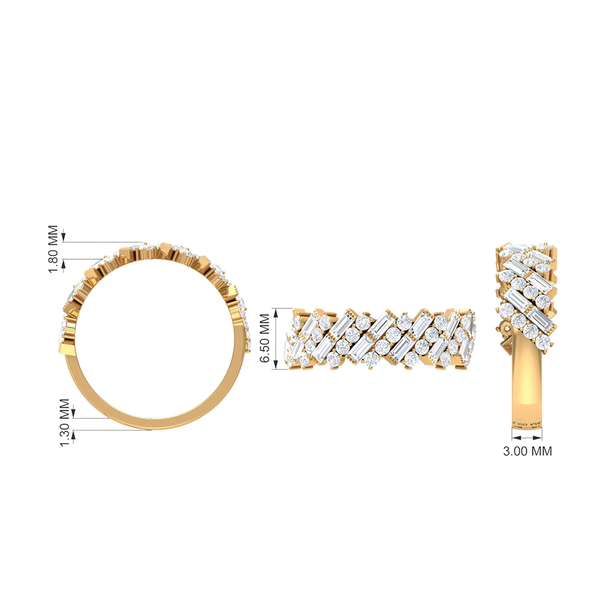 Diamond Wedding Band in Prong Setting