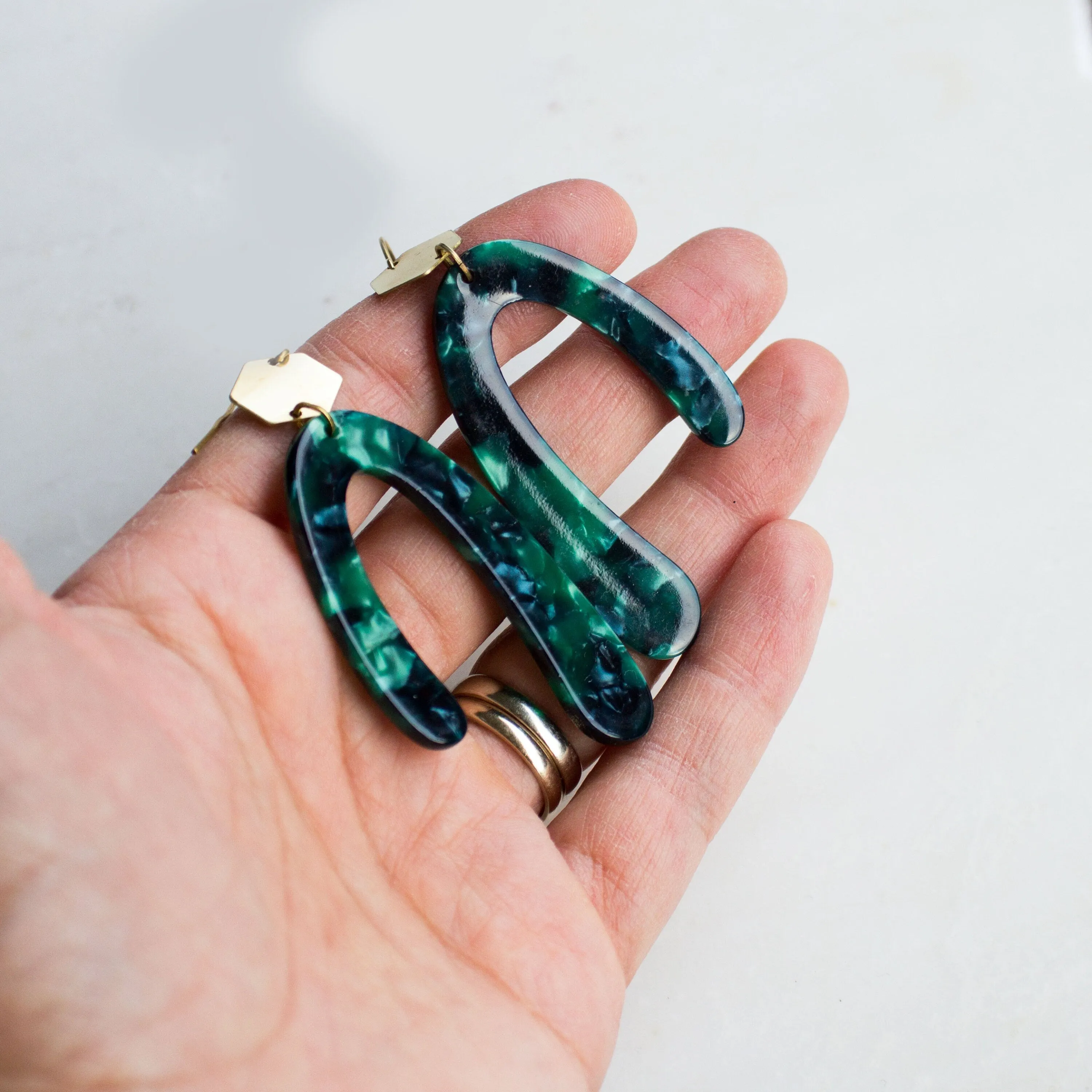 Emerald Green Statement Earrings