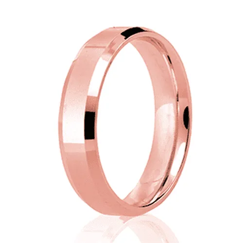Flat Wedding Band With Bevelled Edge