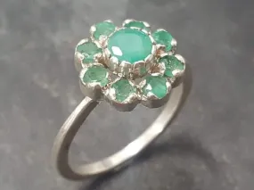 Flower Emerald Ring - Natural Emerald Ring - Green Flower Ring