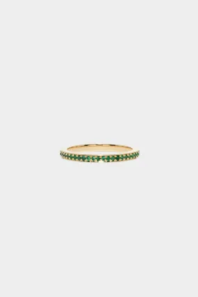 Front Emerald Eternity Band, Yellow Gold