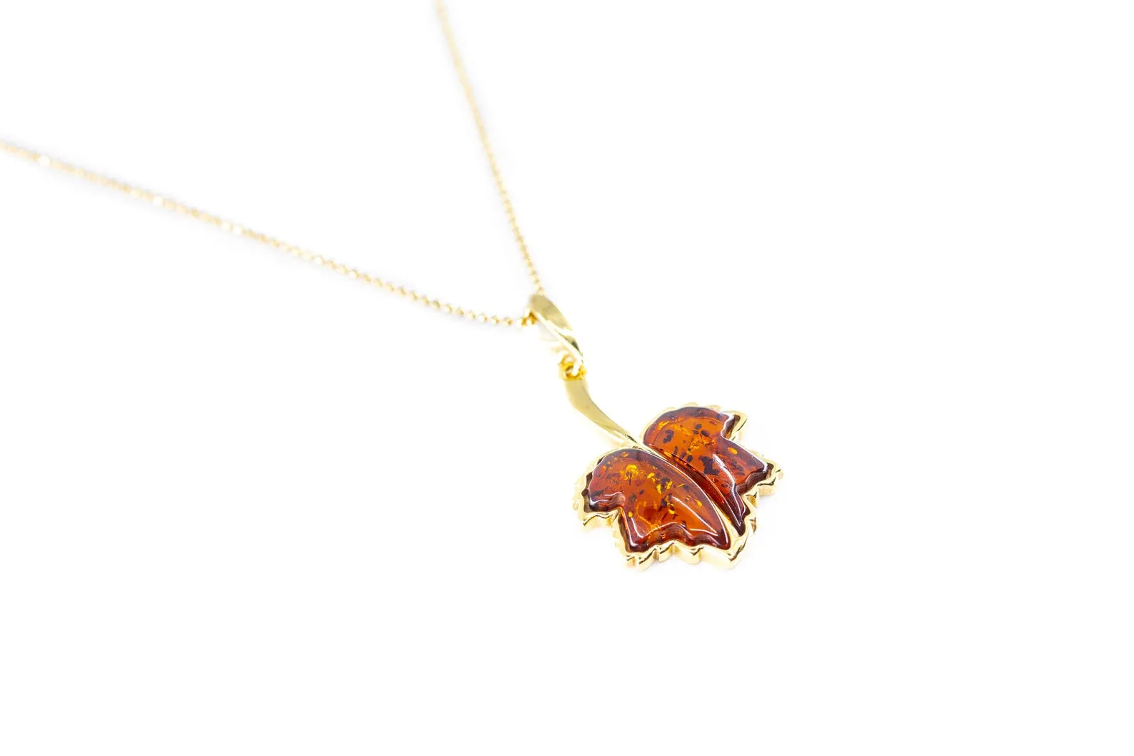 Gold Plated Maple Leaf Charm Pendant