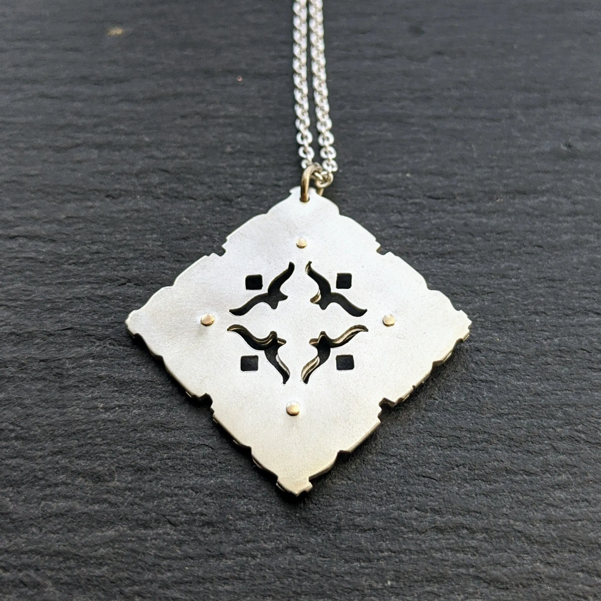 Handcut Geometric pendant - small