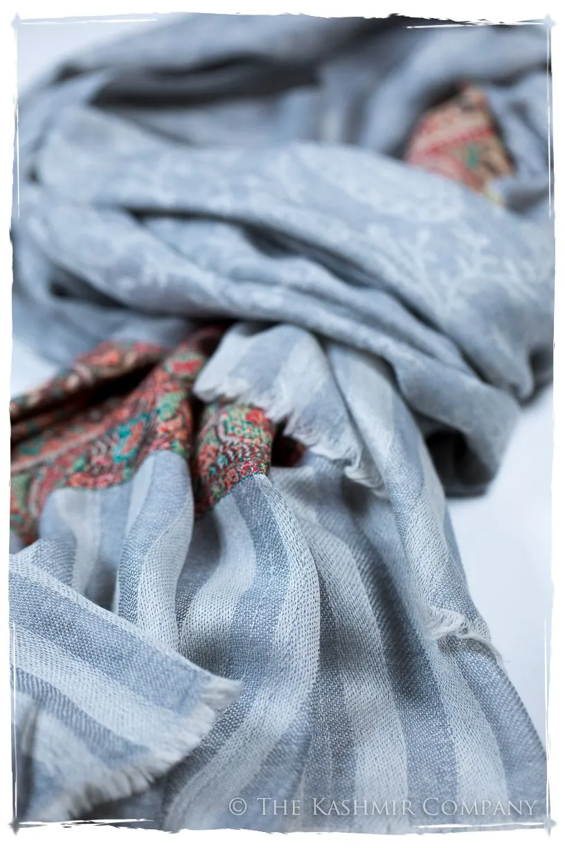 Letizia Frontière Ivory Kashmir Wool Scarf