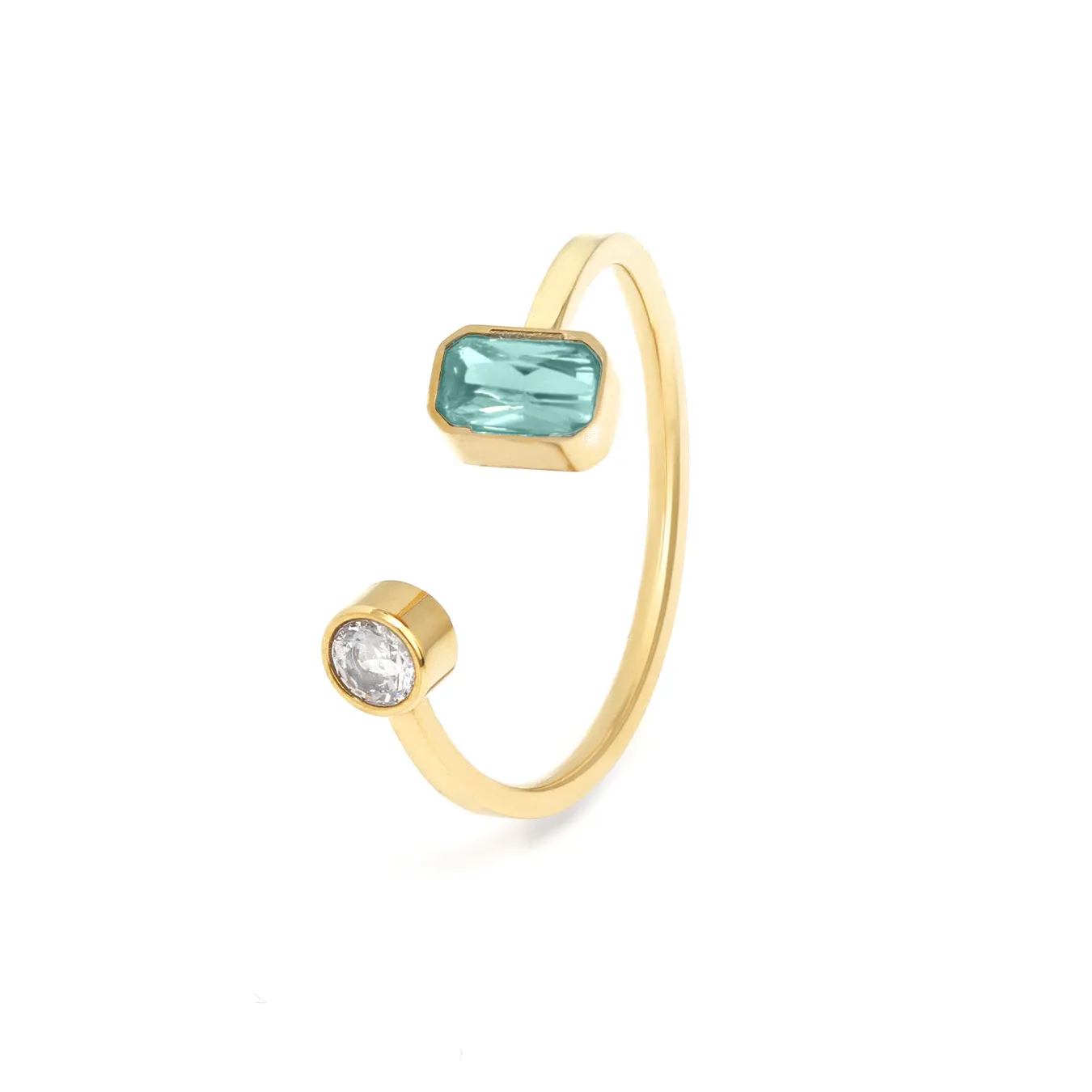 March Aquamarine Birthstone Gift Set - Yellow Gold