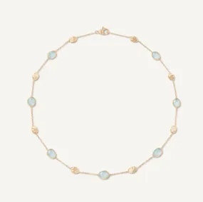 Marco Bicego 18k Yellow Gold "Siviglia" Aquamarine Station Necklace