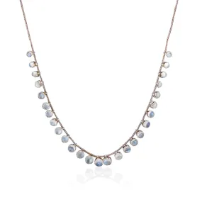 Moonstone Cabochon Fringe Necklace