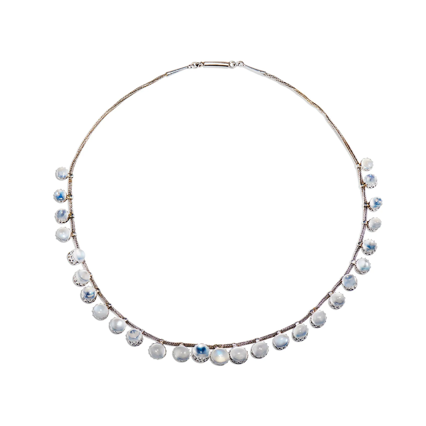 Moonstone Cabochon Fringe Necklace