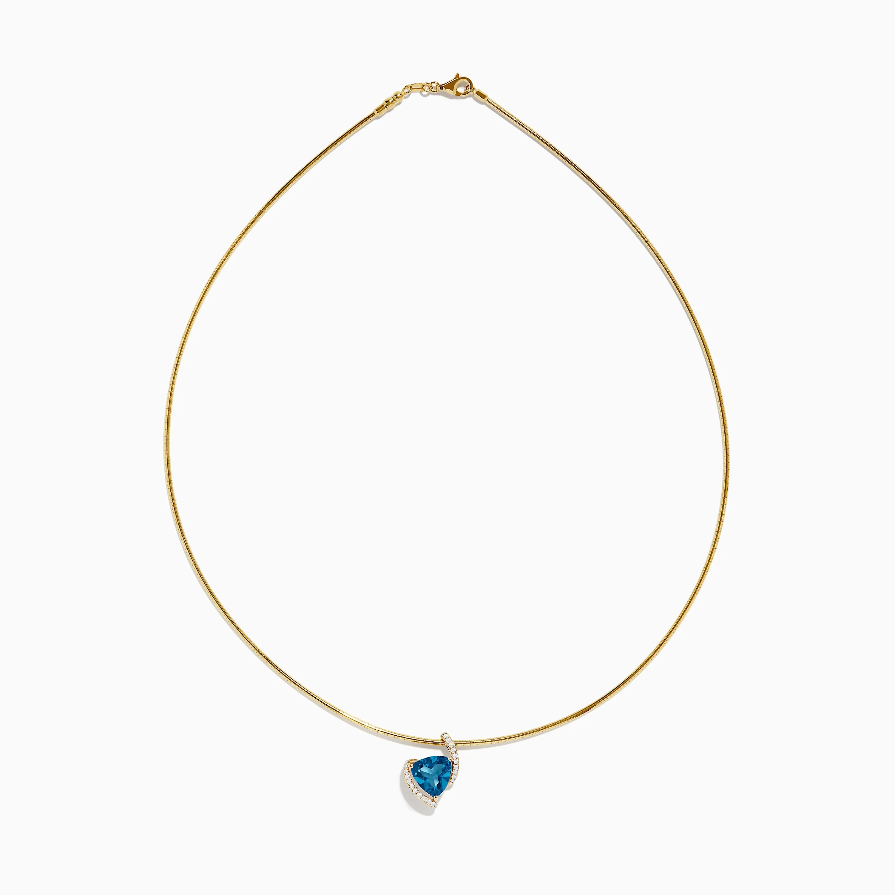 Ocean Bleu 14K Yellow Gold Collar Necklace & London Blue Topaz Pendant