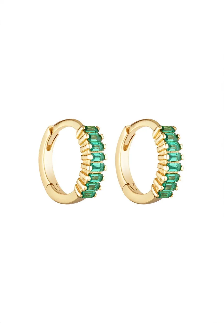 Porter Jewellery Gemini Huggies Gold/Emerald