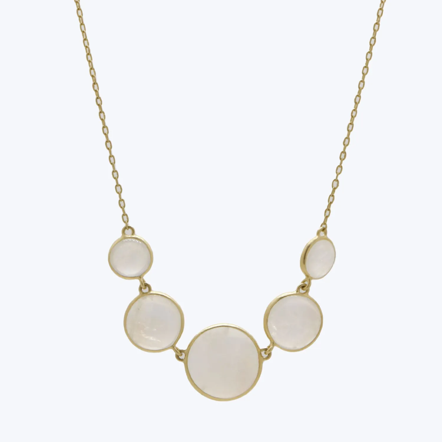 Rainbow Moonstone Inline Round Necklace