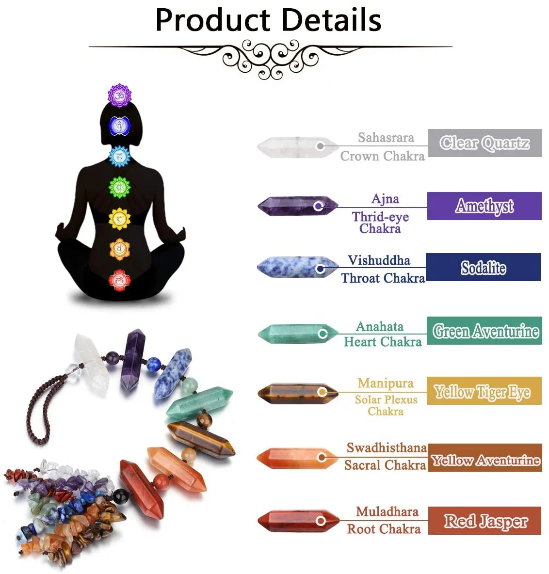 Reiki Chakra Marquise Stones