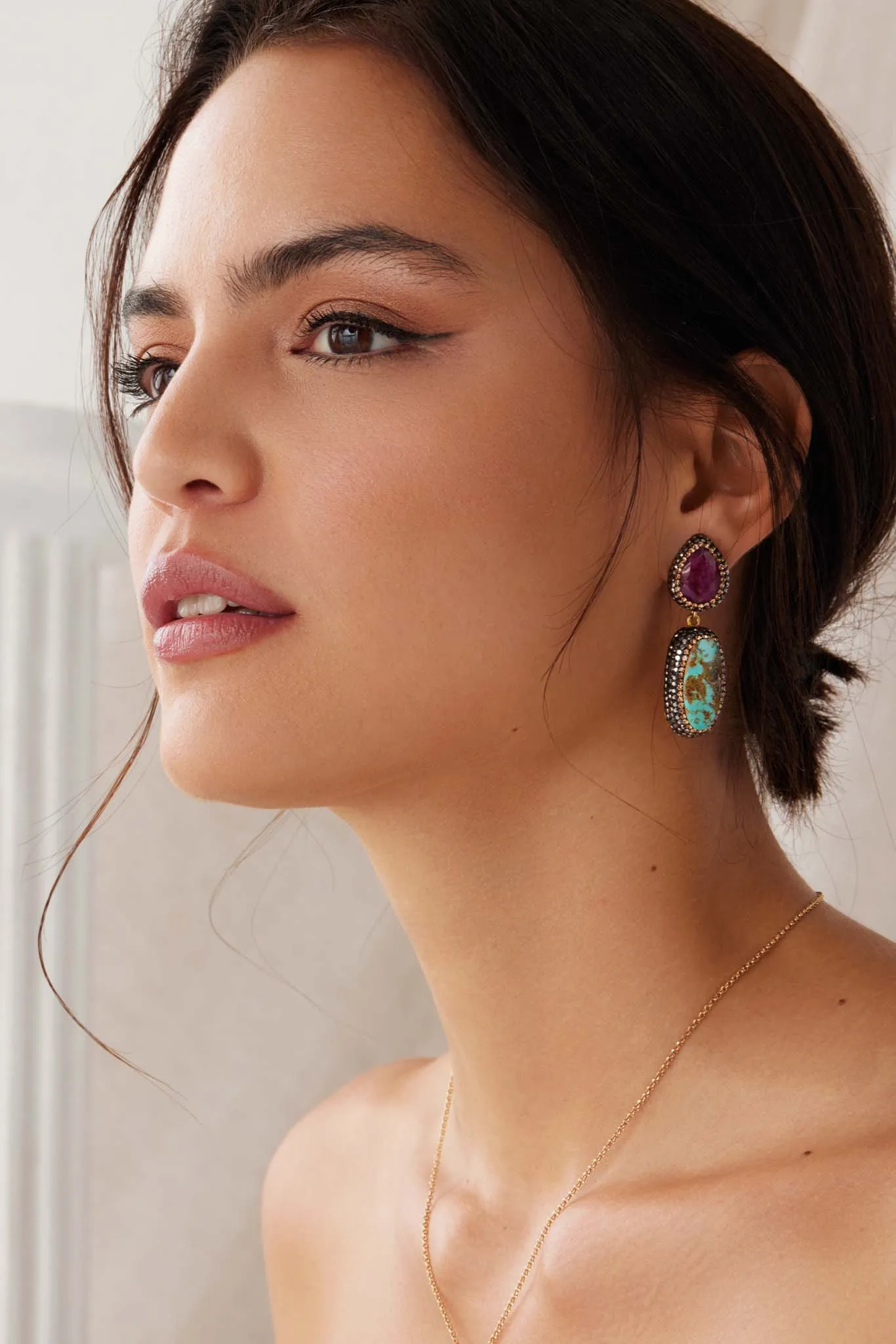 Ruby & Turquoise Earrings
