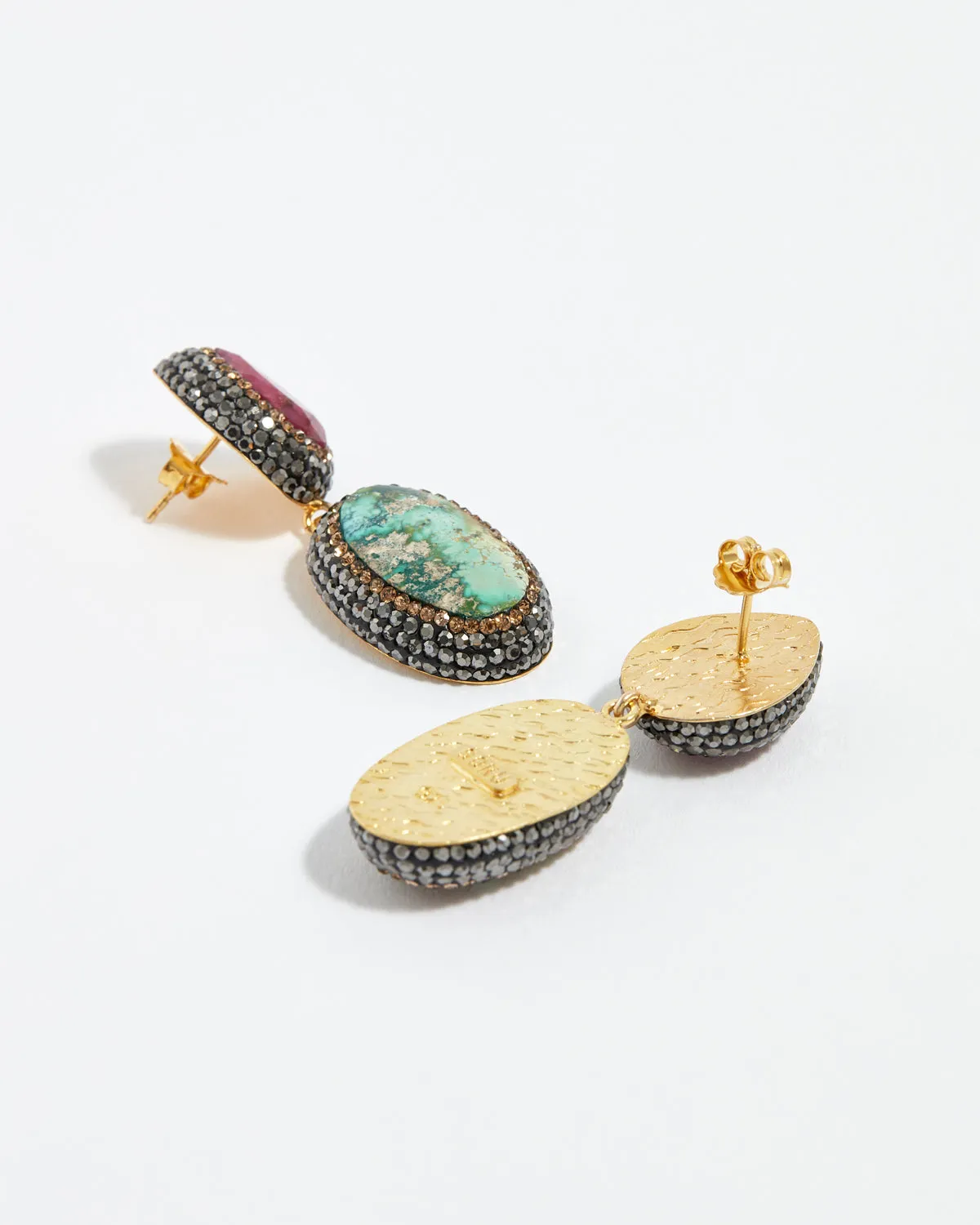 Ruby & Turquoise Earrings