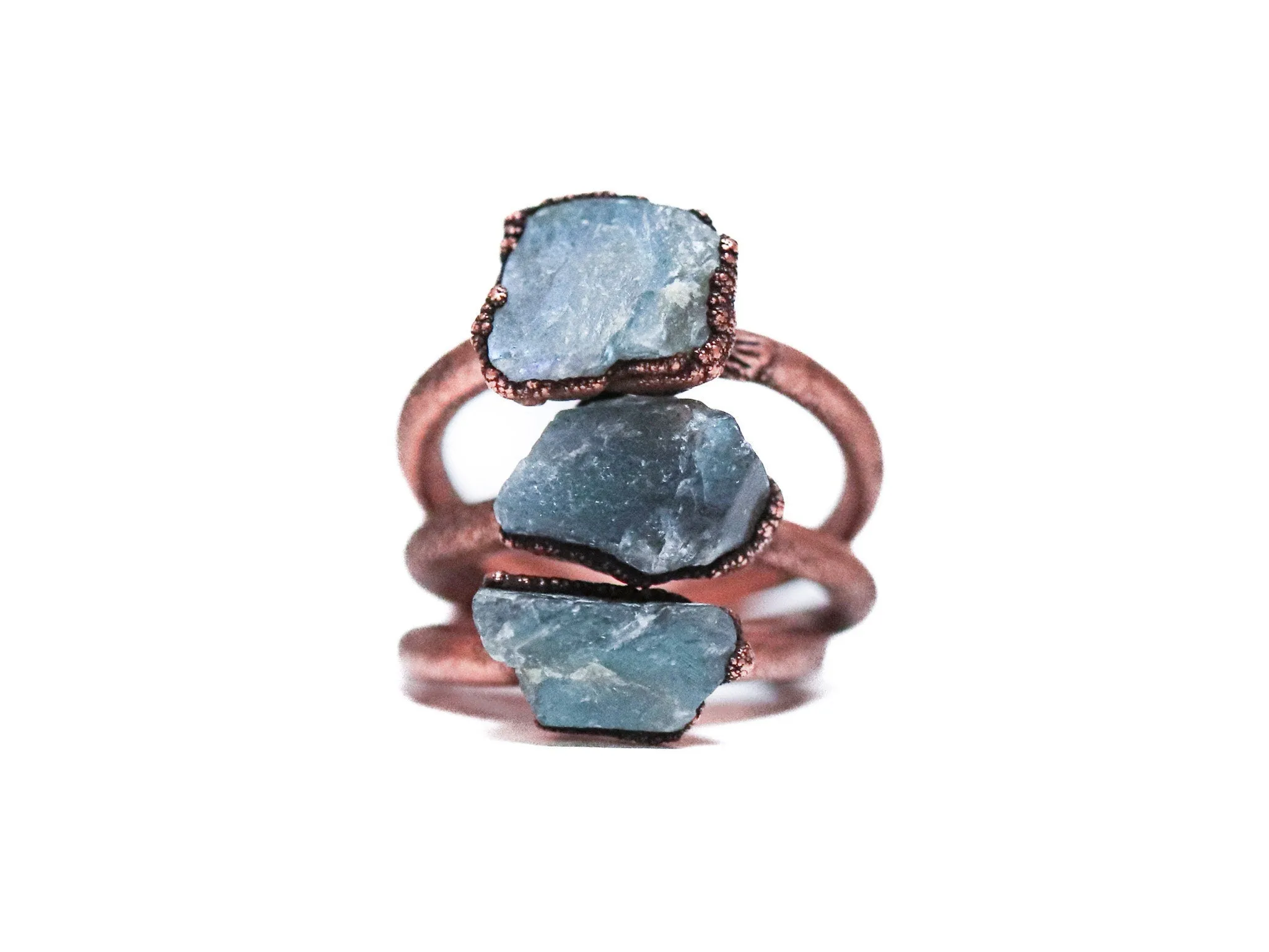SALE Raw Labradorite ring | Gemstone stacking ring