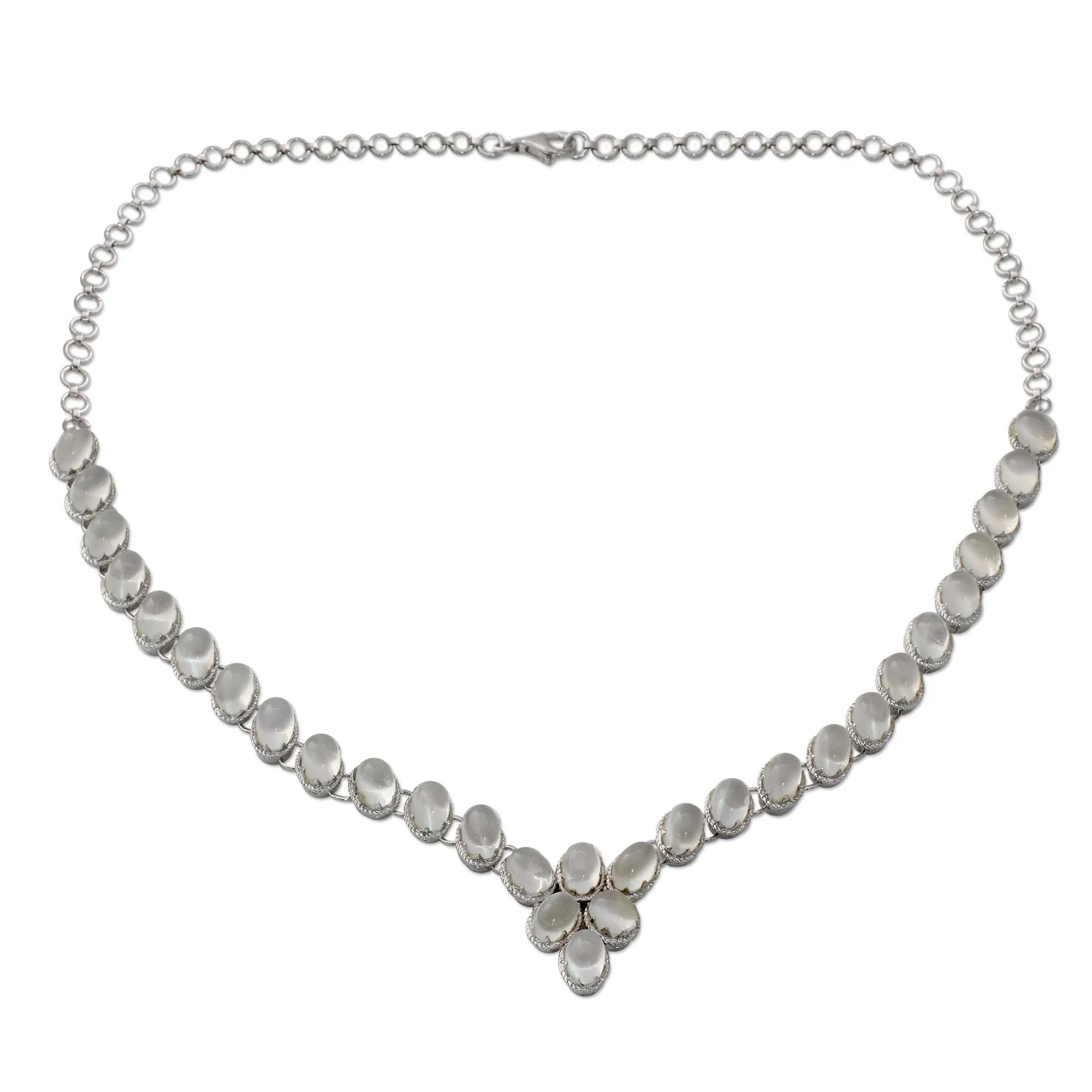 Silver Moonstone Choker Necklace