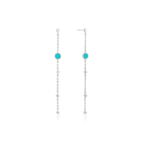 Silver Turquoise Drop Earrings