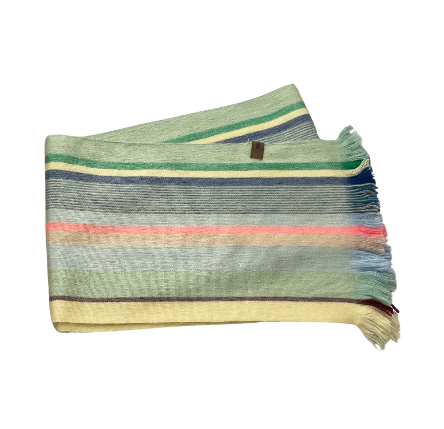 Soft Luxurious Pastel Striped Alpaca Wool Scarf