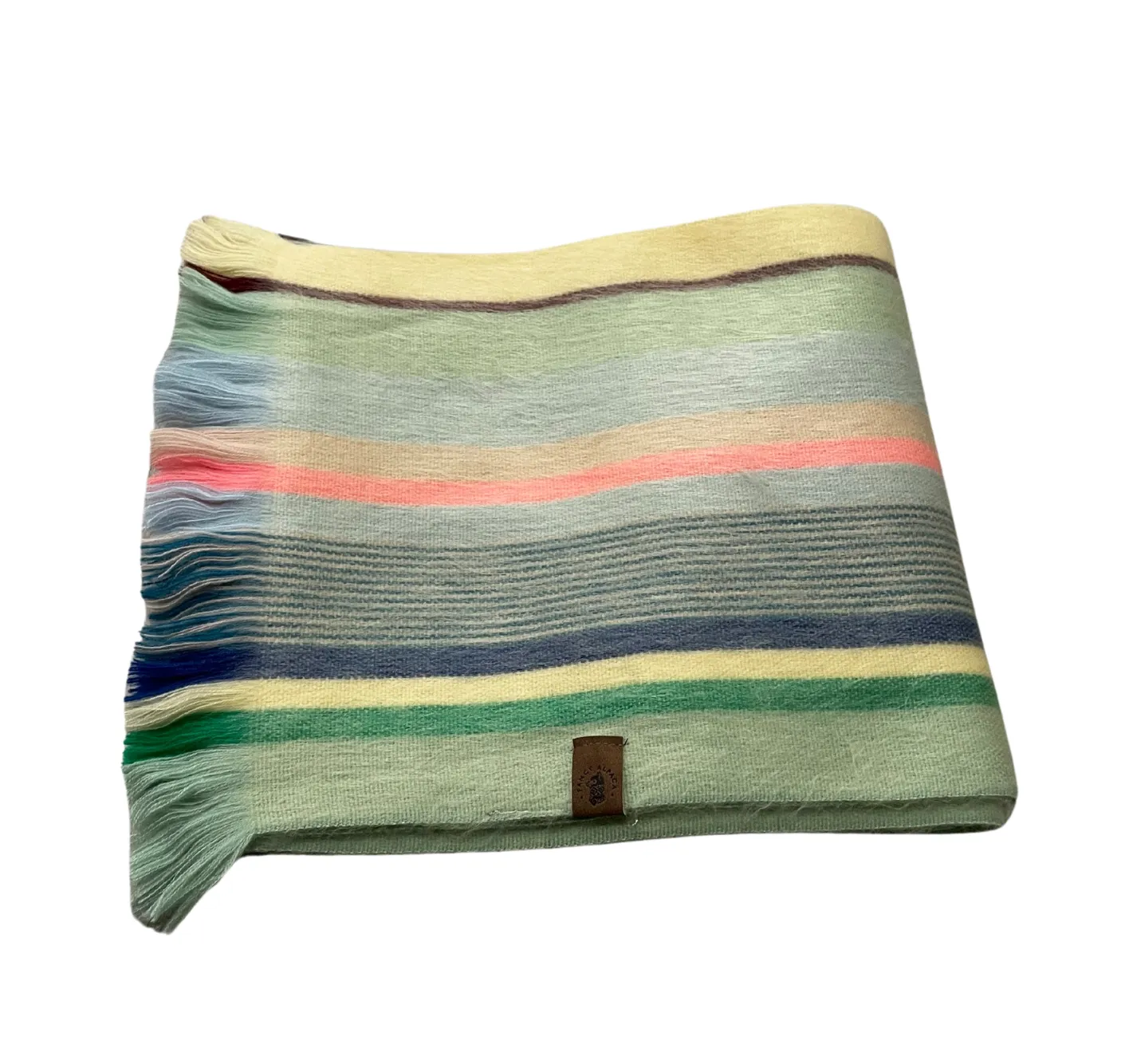 Soft Luxurious Pastel Striped Alpaca Wool Scarf