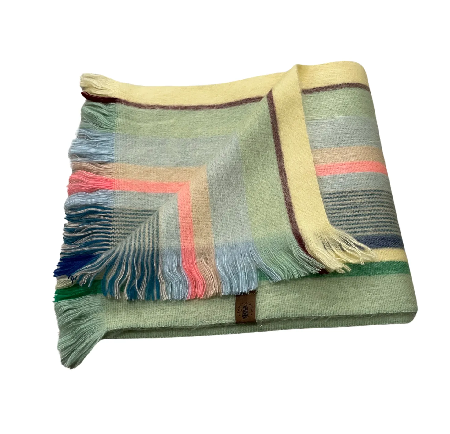 Soft Luxurious Pastel Striped Alpaca Wool Scarf