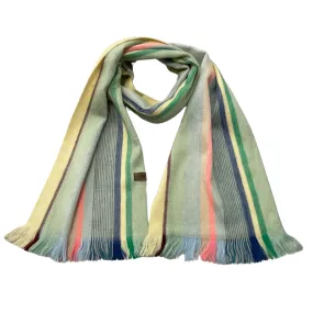 Soft Luxurious Pastel Striped Alpaca Wool Scarf