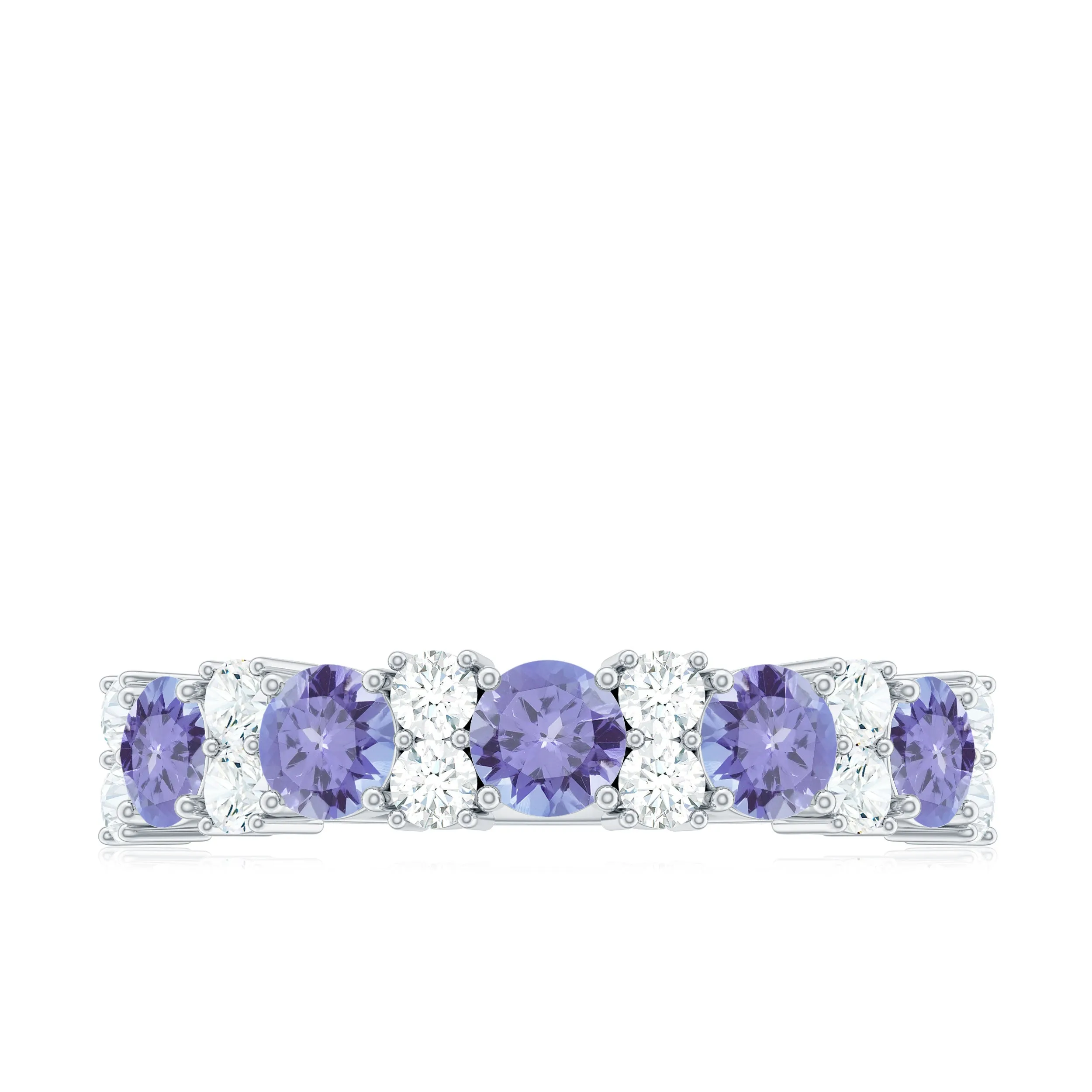 Tanzanite Wedding Anniversary Half Eternity Ring