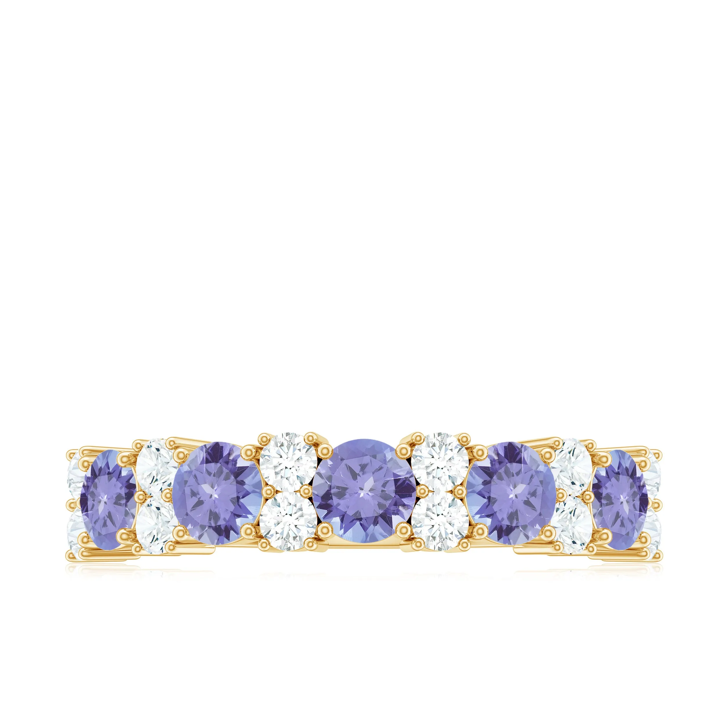 Tanzanite Wedding Anniversary Half Eternity Ring