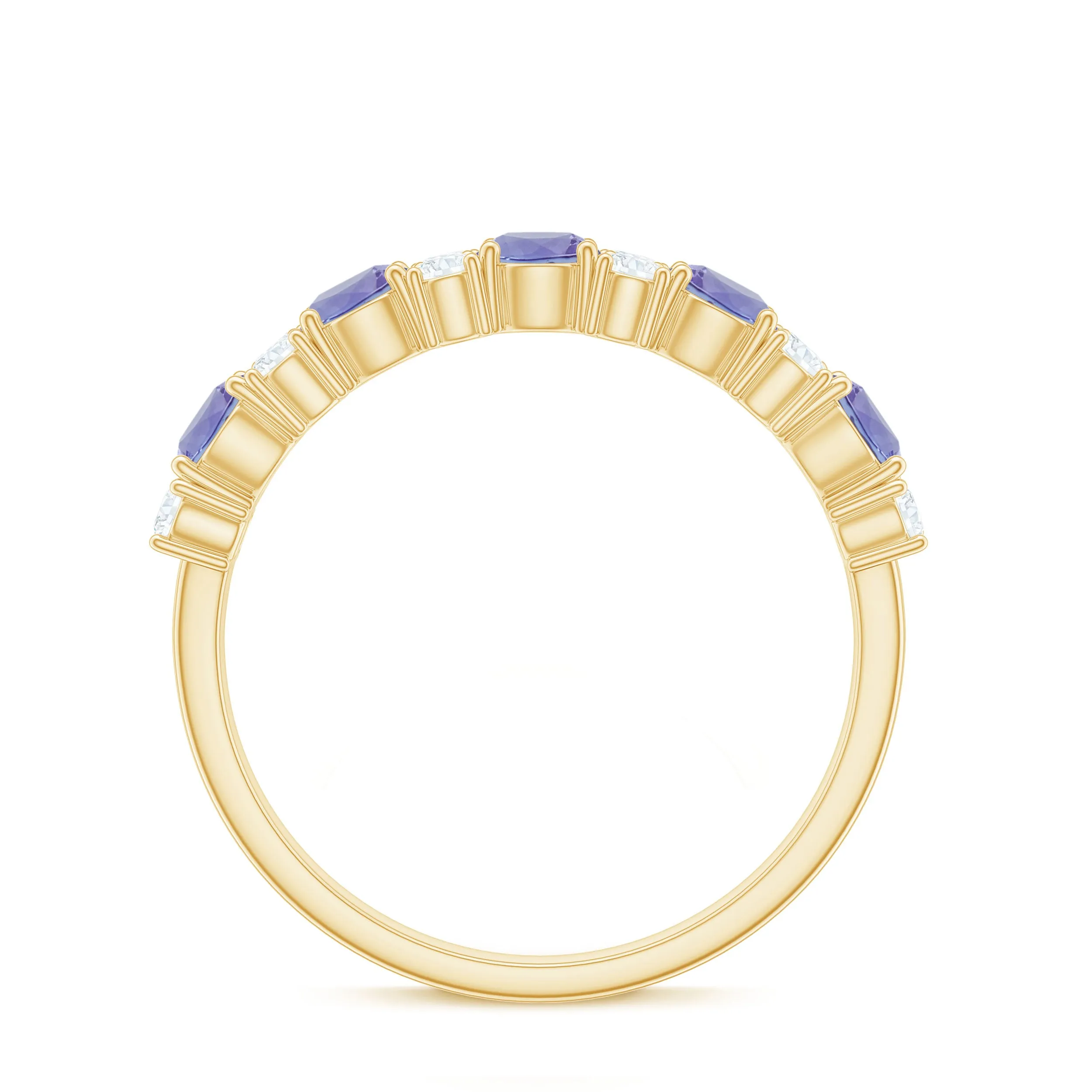 Tanzanite Wedding Anniversary Half Eternity Ring