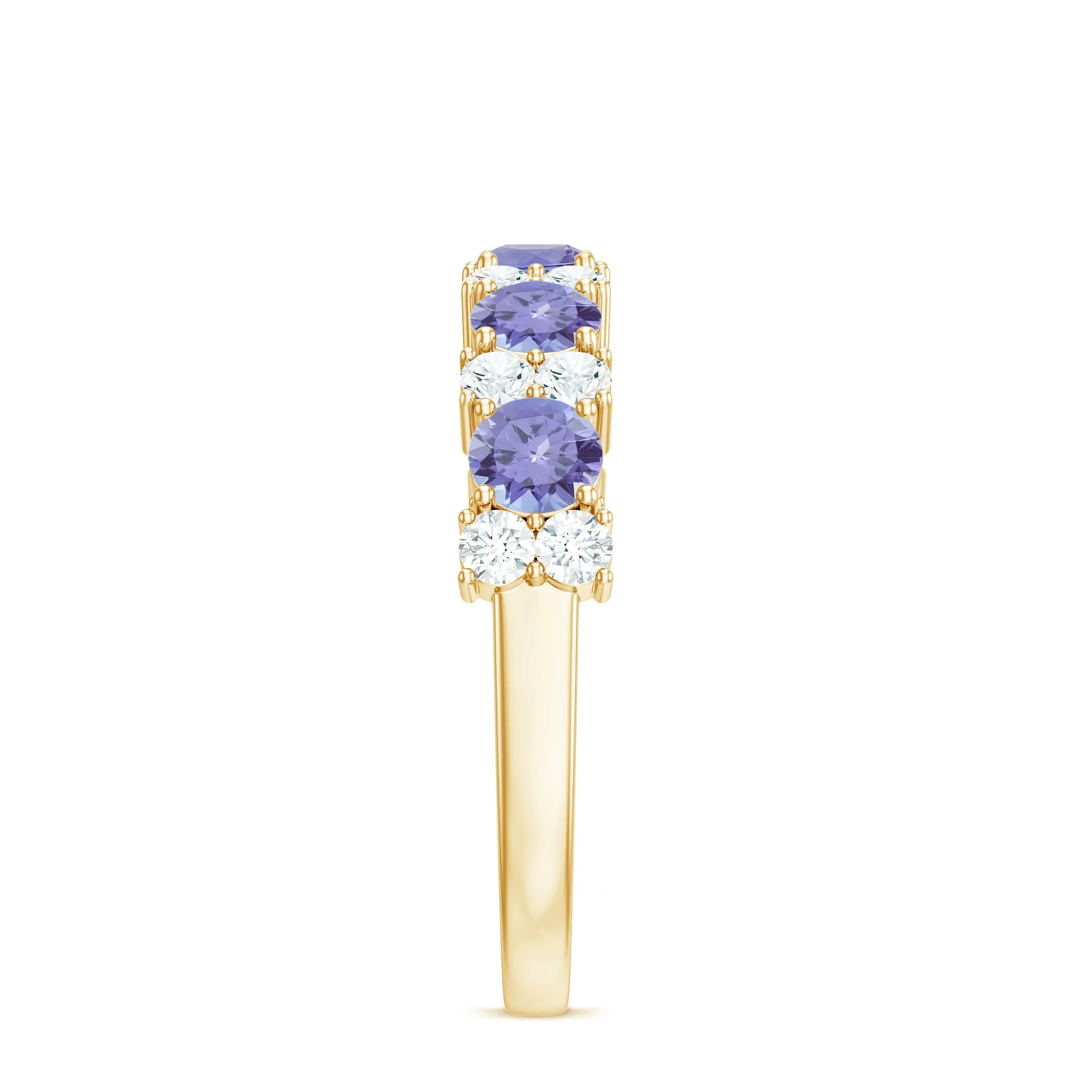 Tanzanite Wedding Anniversary Half Eternity Ring