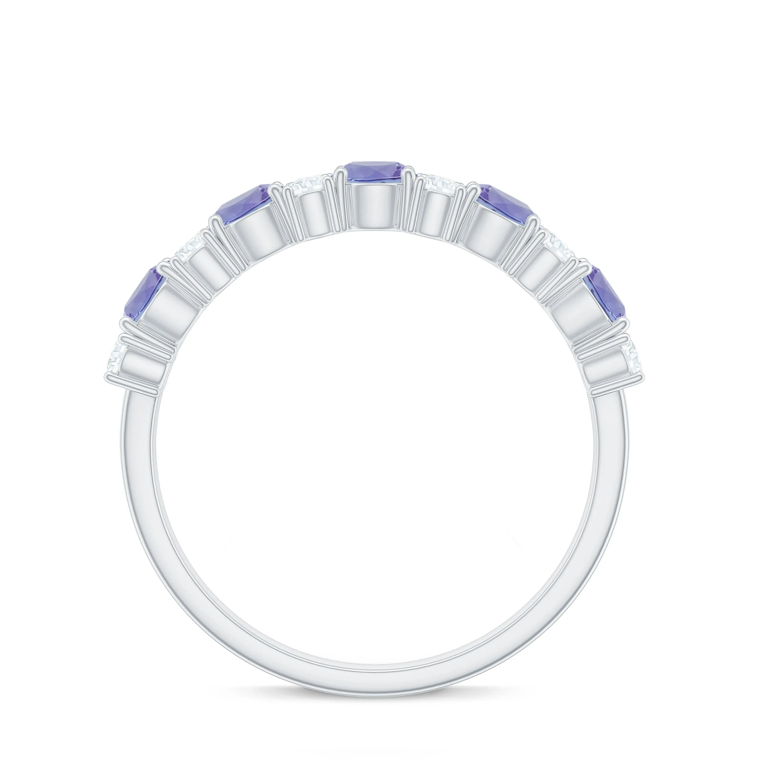 Tanzanite Wedding Anniversary Half Eternity Ring