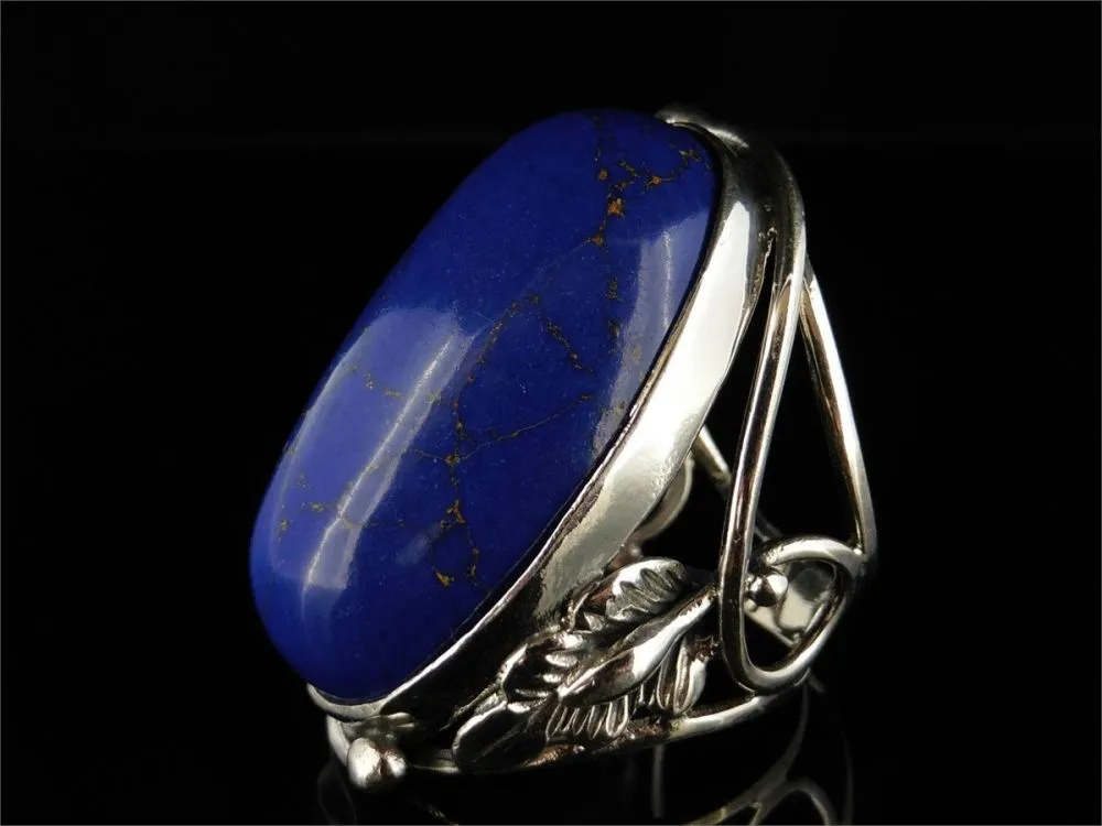 Wonderful Large Lapis Lazuli Silver Ring