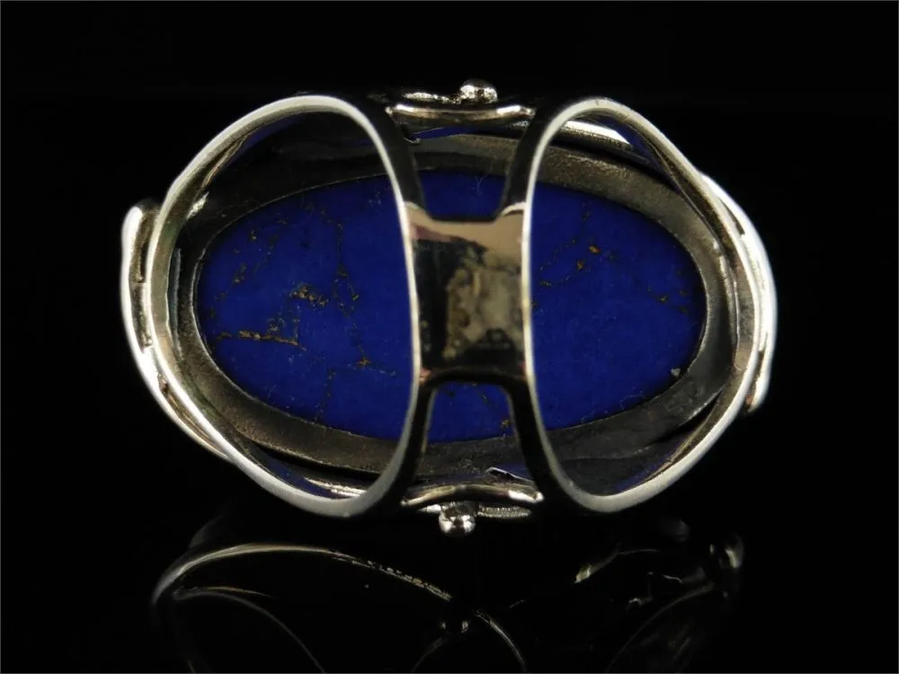 Wonderful Large Lapis Lazuli Silver Ring
