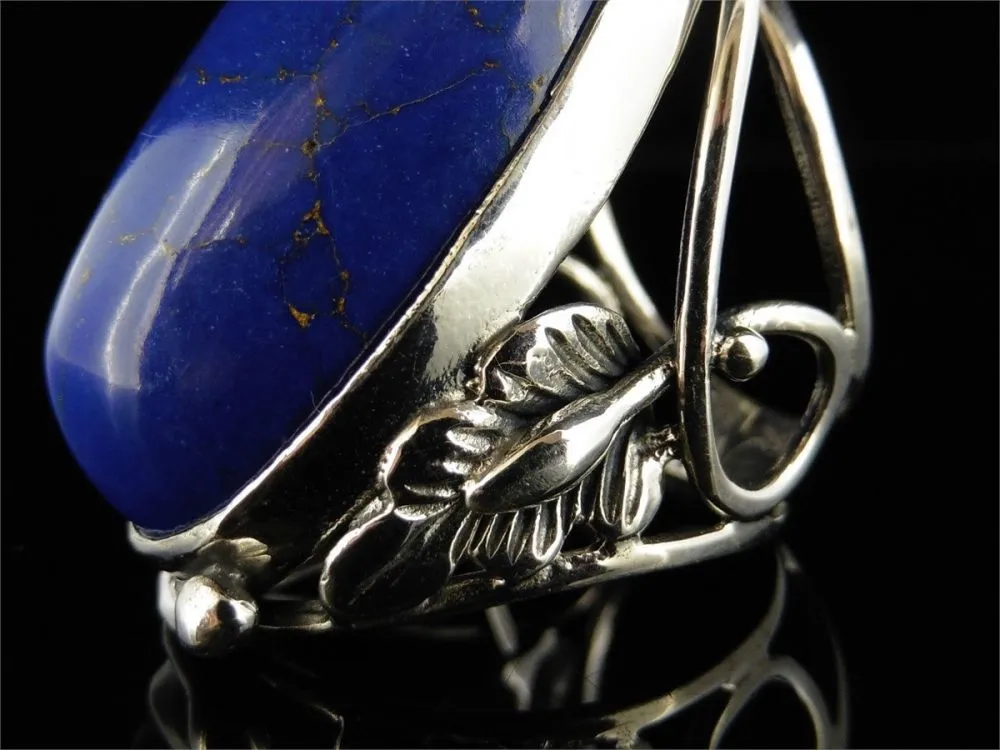 Wonderful Large Lapis Lazuli Silver Ring